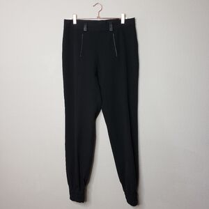 DUSICA‎ KOTUR SACKS Black Leather Trim jogger pants slacks 4/6